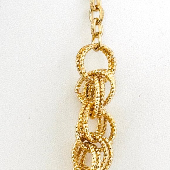 INC Gold Tone Diamond Cut Chain Link Statement Necklace - Picture 3 of 6